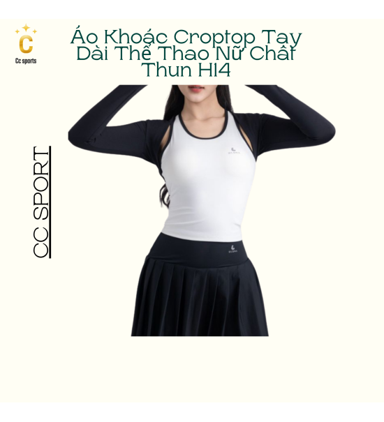 Áo Khoác Croptop Tay Dài Thể Thao Nữ Chất Thun H14