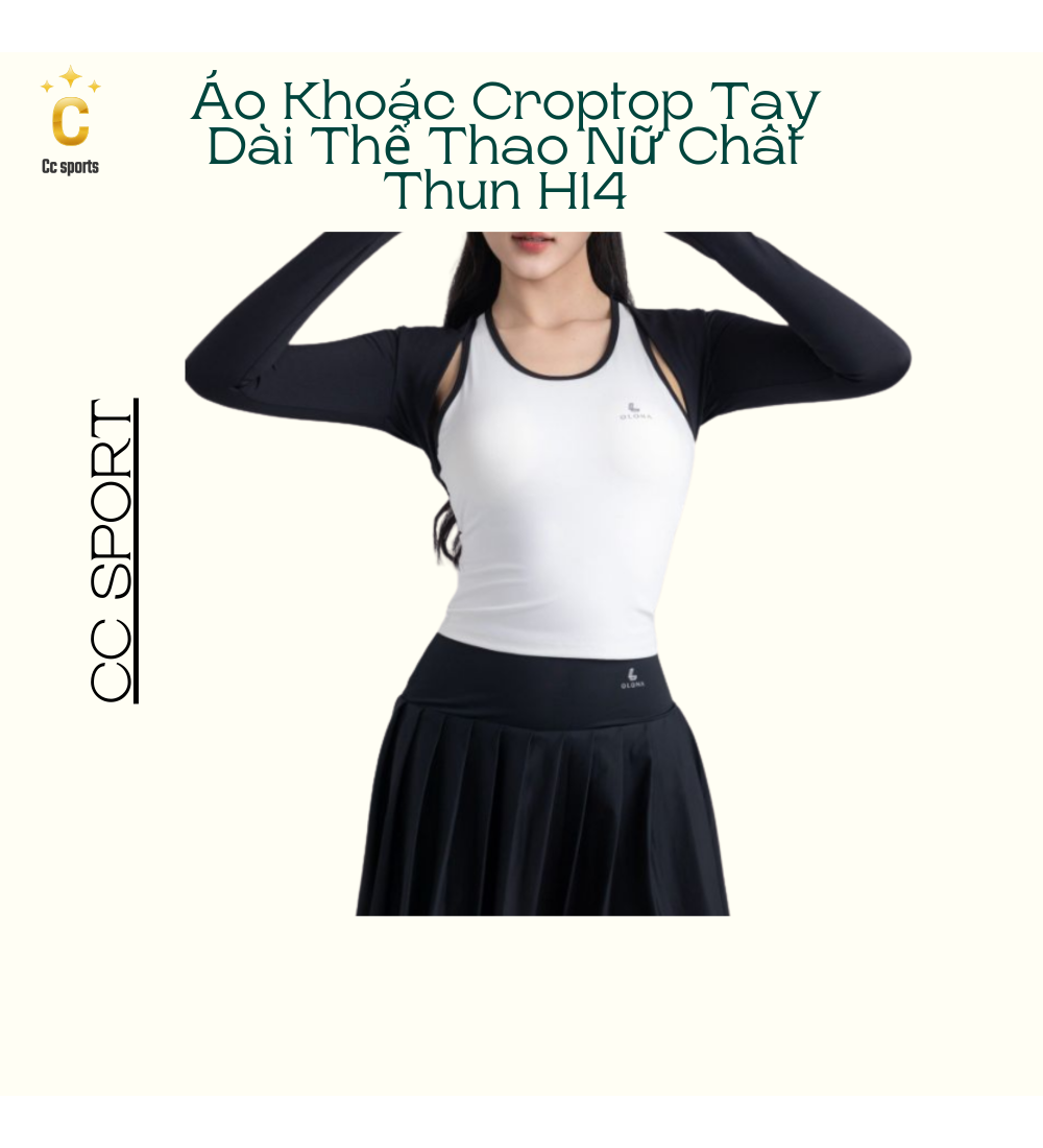 Áo Khoác Croptop Tay Dài Thể Thao Nữ Chất Thun H14