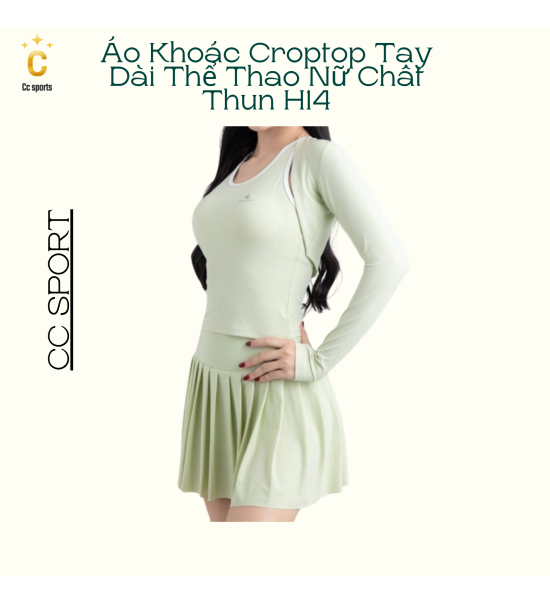 Áo Khoác Croptop Tay Dài Thể Thao Nữ Chất Thun H14