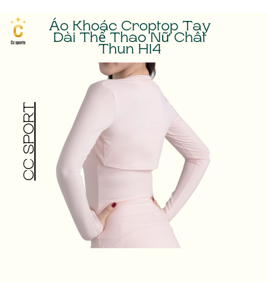Áo Khoác Croptop Tay Dài Thể Thao Nữ Chất Thun H14