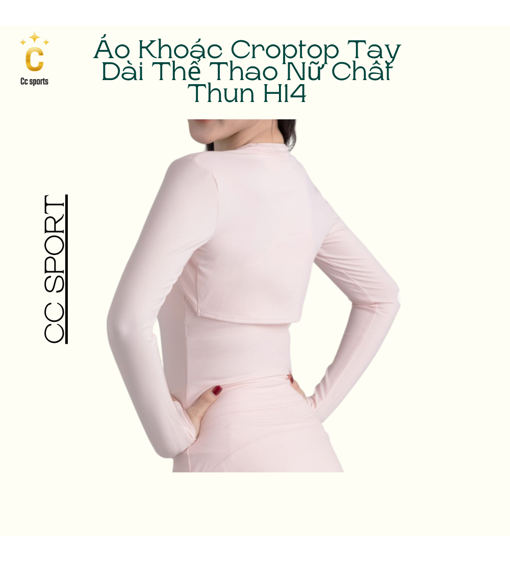 Áo Khoác Croptop Tay Dài Thể Thao Nữ Chất Thun H14