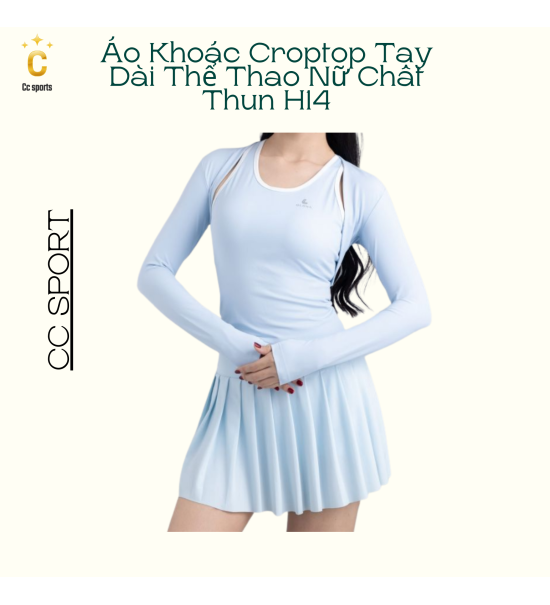 Áo Khoác Croptop Tay Dài Thể Thao Nữ Chất Thun H14