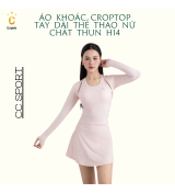Áo Khoác Croptop Tay Dài Thể Thao Nữ Chất Thun H14