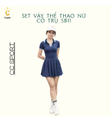 Set Váy Thể Thao Nữ Cổ Trụ SB11 Xanh Than