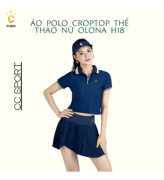 Áo Polo Croptop Thể Thao Nữ Olona Sports Form Ôm Tôn Dáng Tập Pickleball Tennis Golf H18