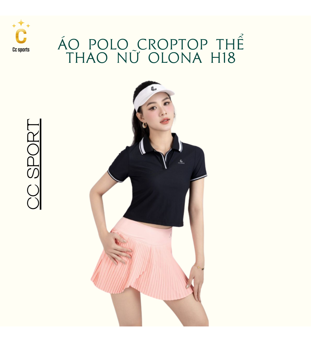 Áo Polo Croptop Thể Thao Nữ Olona Sports Form Ôm Tôn Dáng Tập Pickleball Tennis Golf H18