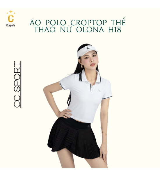 Áo Polo Croptop Thể Thao Nữ Olona Sports Form Ôm Tôn Dáng Tập Pickleball Tennis Golf H18
