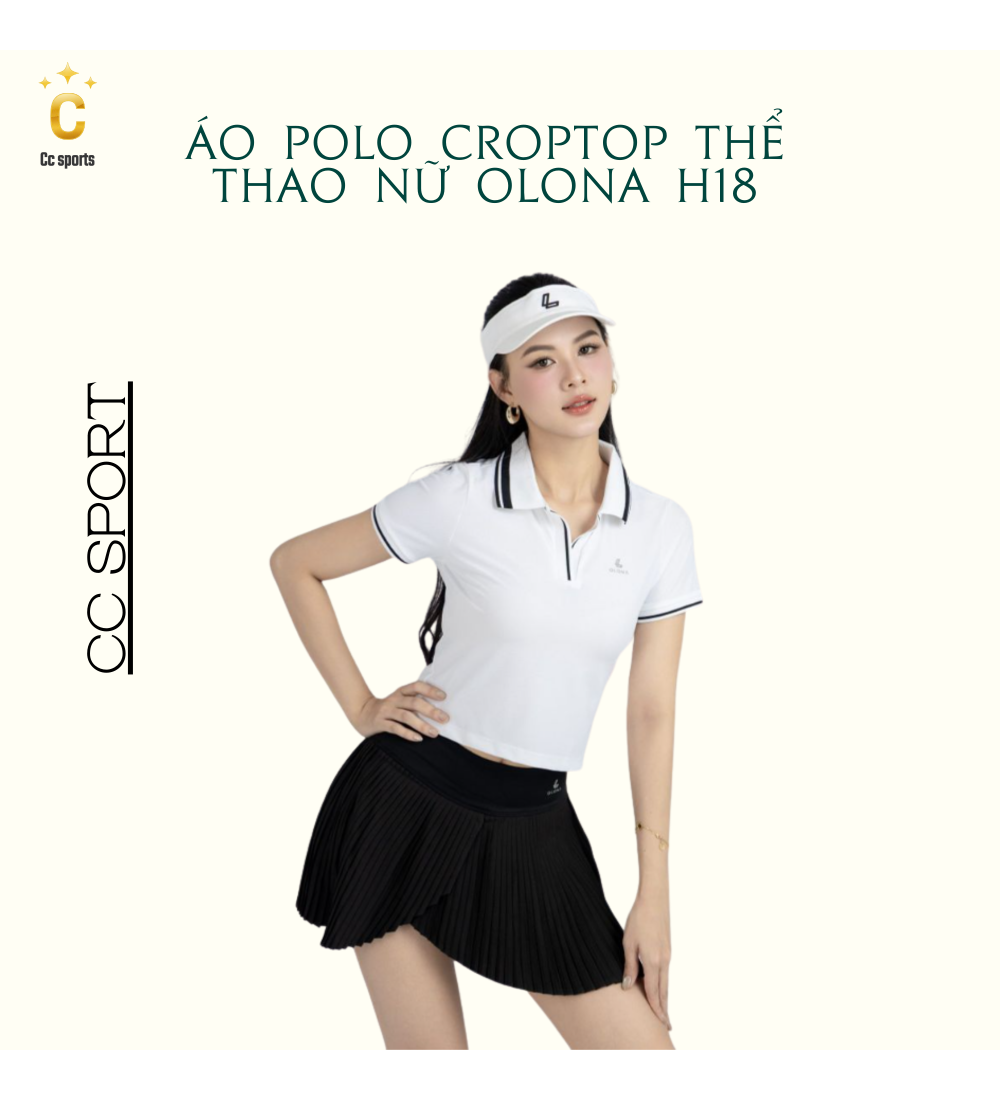 Áo Polo Croptop Thể Thao Nữ Olona Sports Form Ôm Tôn Dáng Tập Pickleball Tennis Golf H18