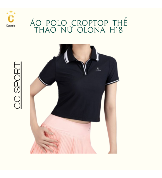 Áo Polo Croptop Thể Thao Nữ Olona Sports Form Ôm Tôn Dáng Tập Pickleball Tennis Golf H18