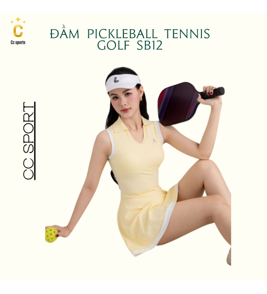 Đầm Pickleball Tennis Golf Thể Thao Nữ Phối Viền SB12