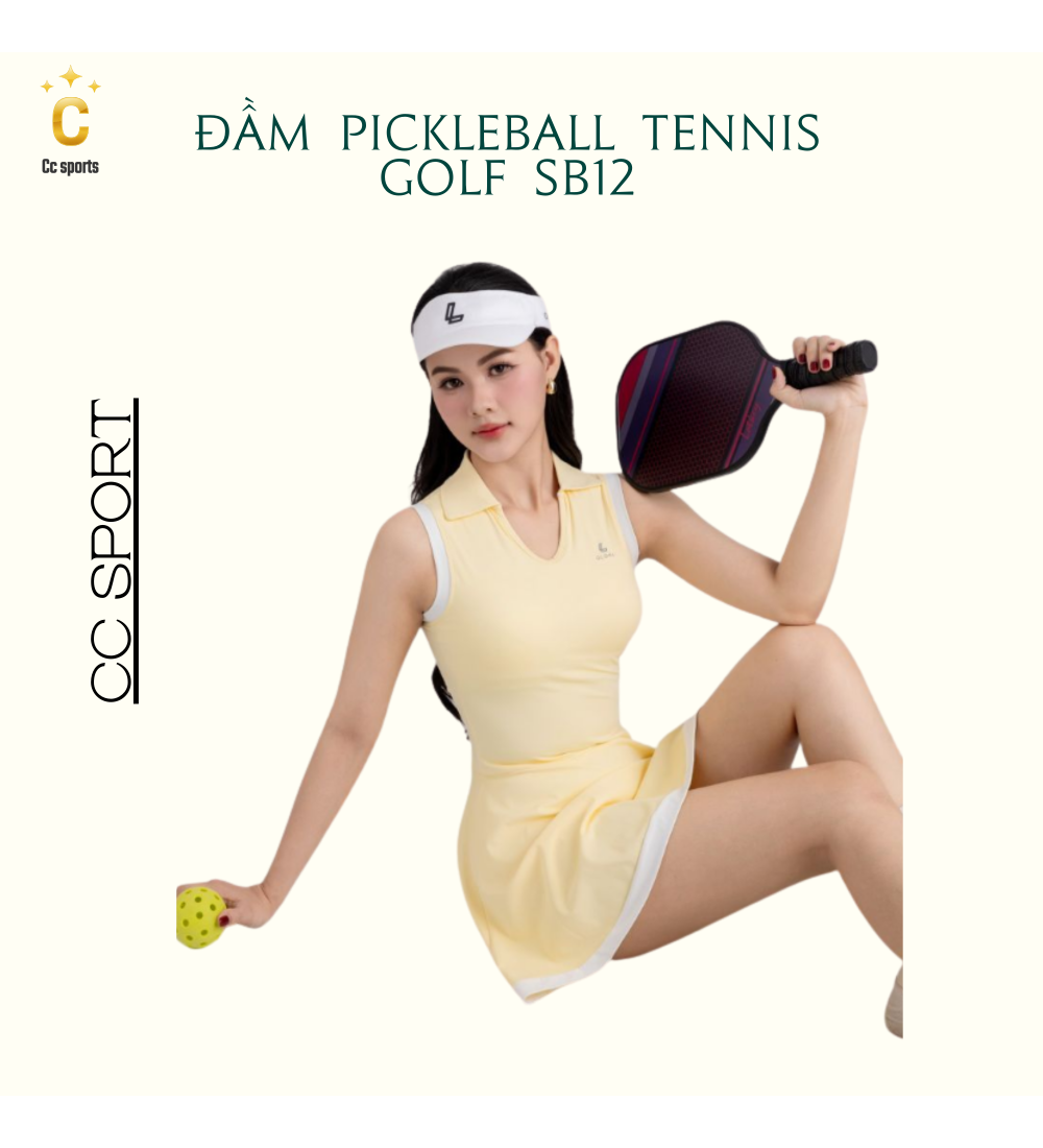 Đầm Pickleball Tennis Golf Thể Thao Nữ Phối Viền SB12