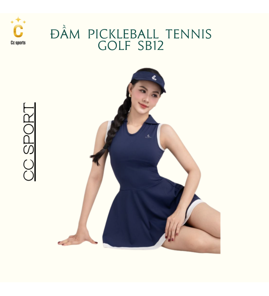 Đầm Pickleball Tennis Golf Thể Thao Nữ Phối Viền SB12