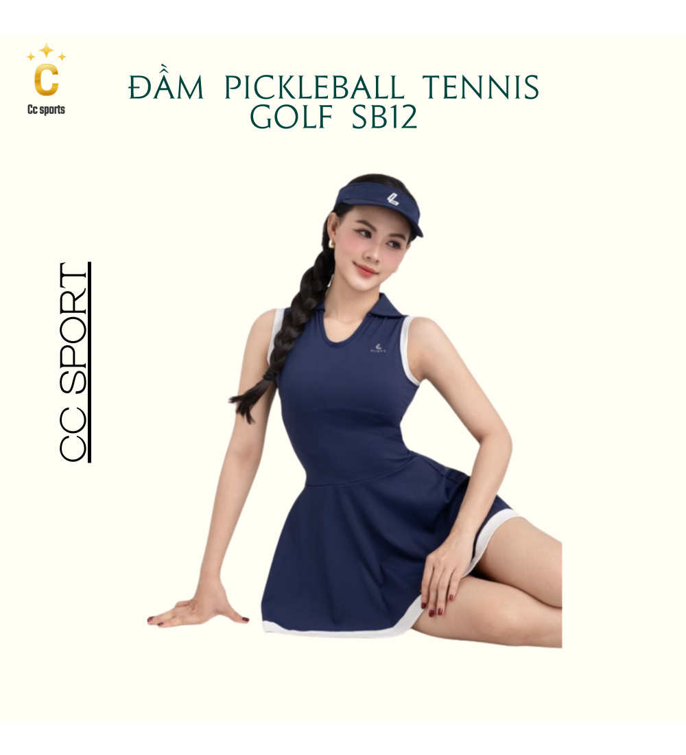 Đầm Pickleball Tennis Golf Thể Thao Nữ Phối Viền SB12