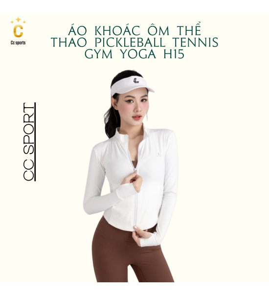 Áo khoác ôm thể thao pickleball tennis gym yoga chất liệu cao cấp H15