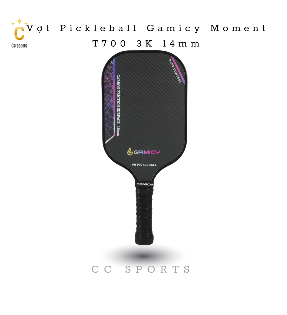 Vợt Pickleball Gamicy Moment T700 3K 14mm