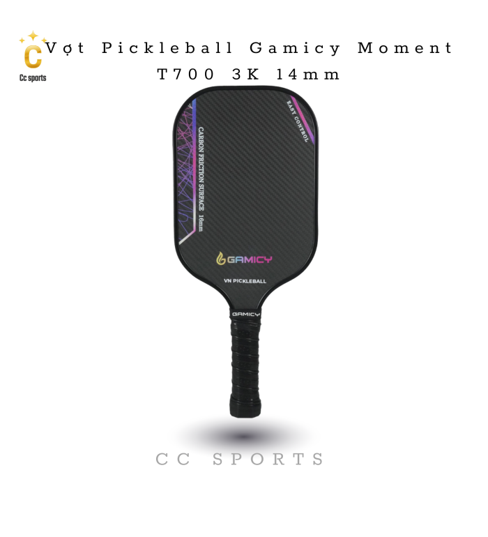 Vợt Pickleball Gamicy Moment T700 3K 14mm