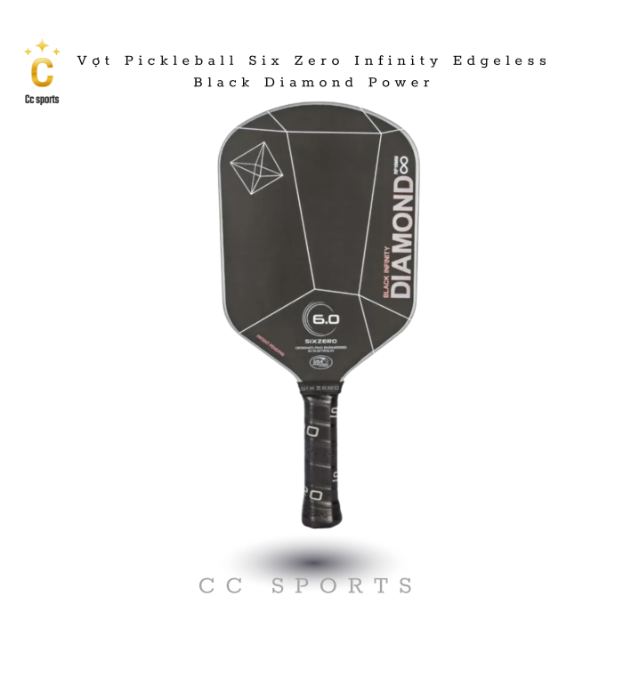 Vợt Pickleball Six Zero Black Diamond  14mm