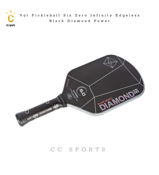Vợt Pickleball Six Zero Black Diamond  14mm