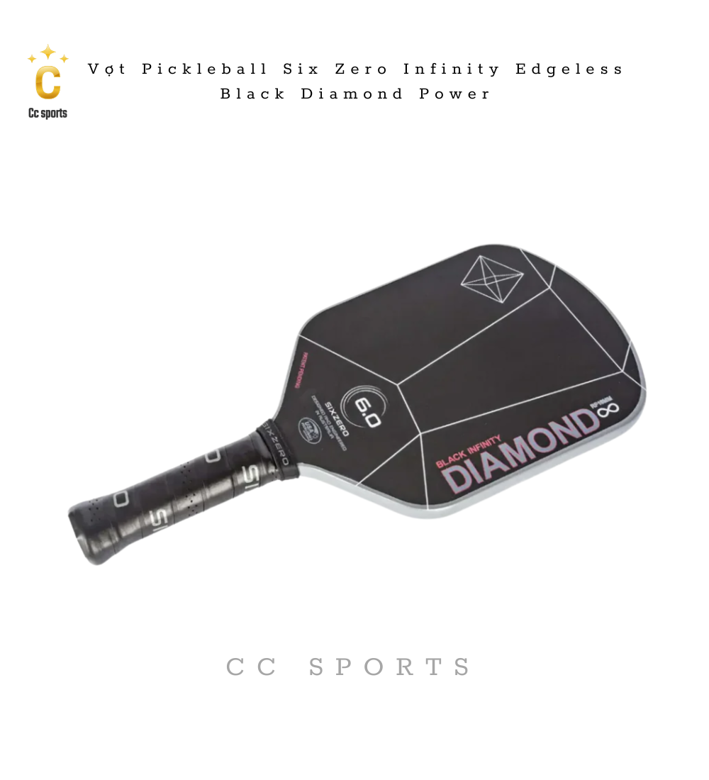 Vợt Pickleball Six Zero Black Diamond  14mm