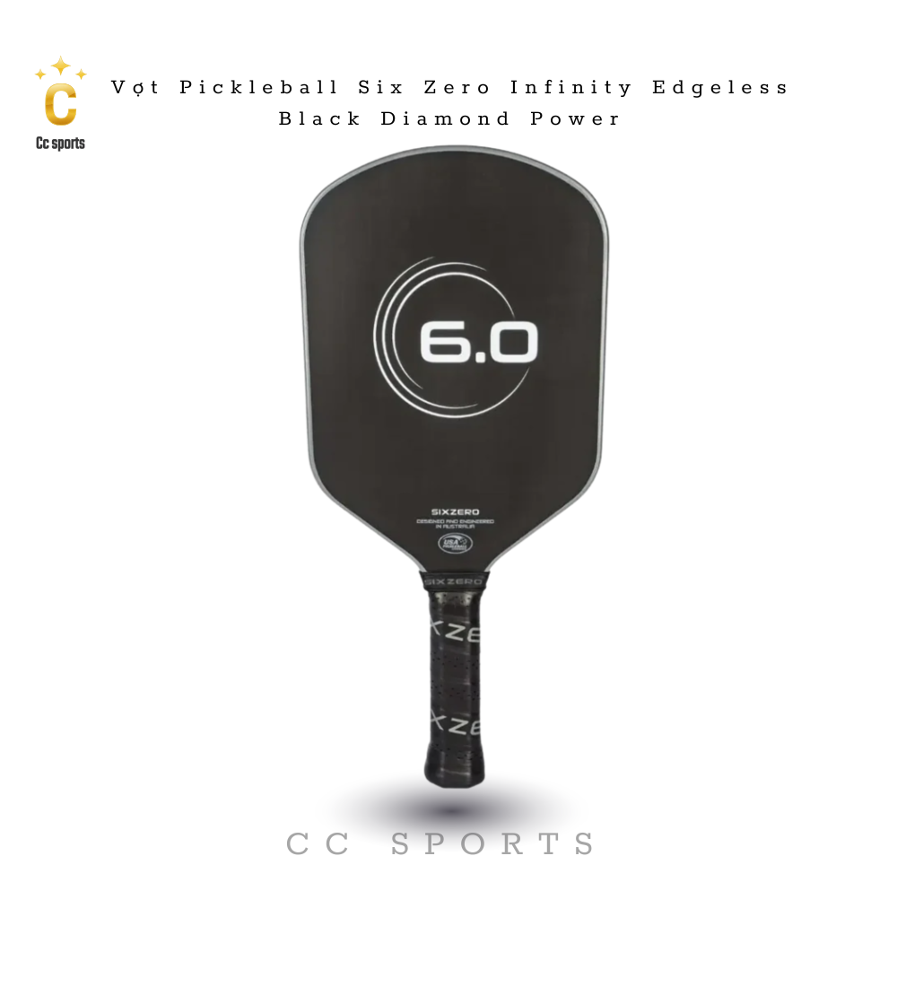 Vợt Pickleball Six Zero Black Diamond  14mm