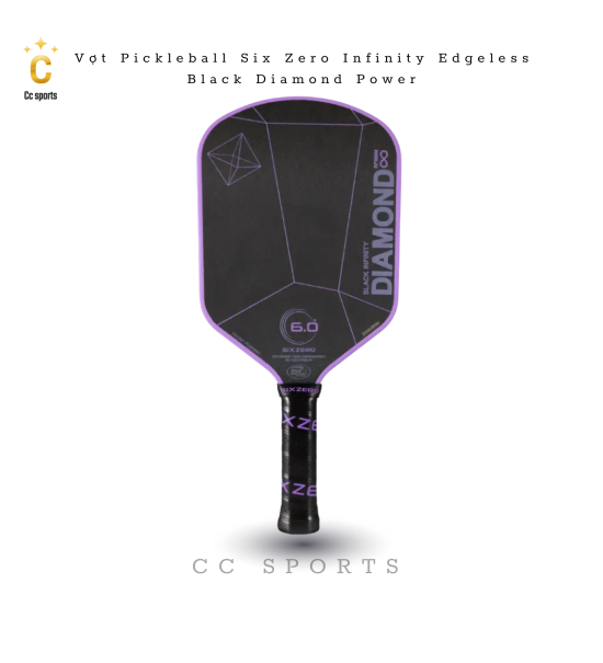 Vợt Pickleball Six Zero Black Diamond  14mm