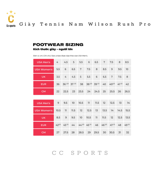 Giày Tennis Nam Wilson Rush Pro
