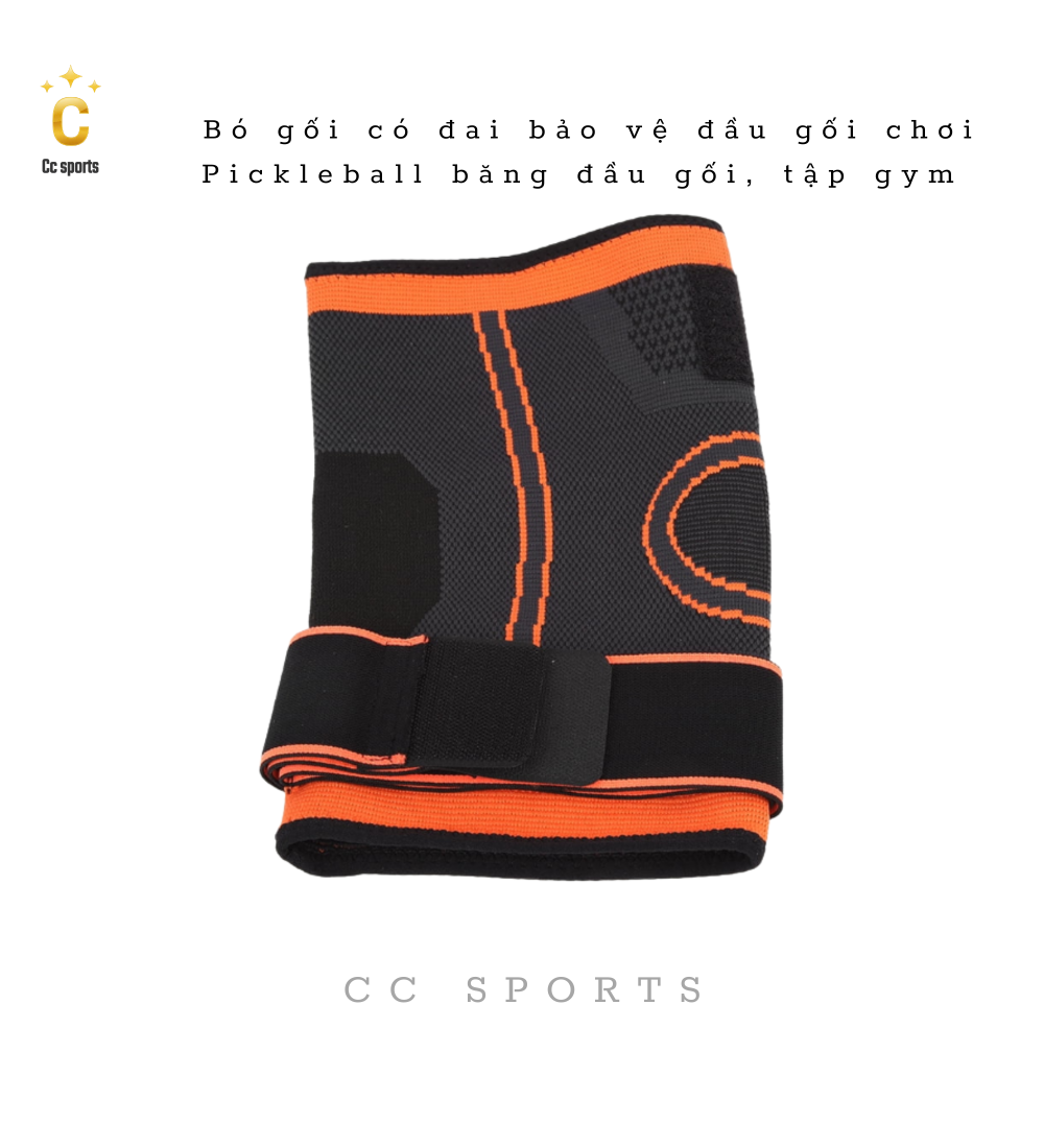 Bó gối có đai bảo vệ đầu gối chơi Pickleball băng đầu gối, tập gym