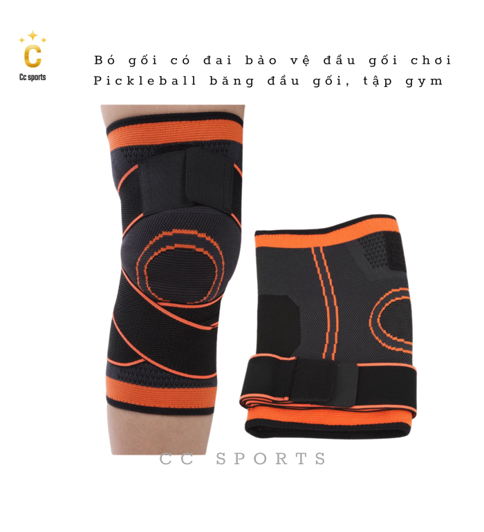 Bó gối có đai bảo vệ đầu gối chơi Pickleball băng đầu gối, tập gym