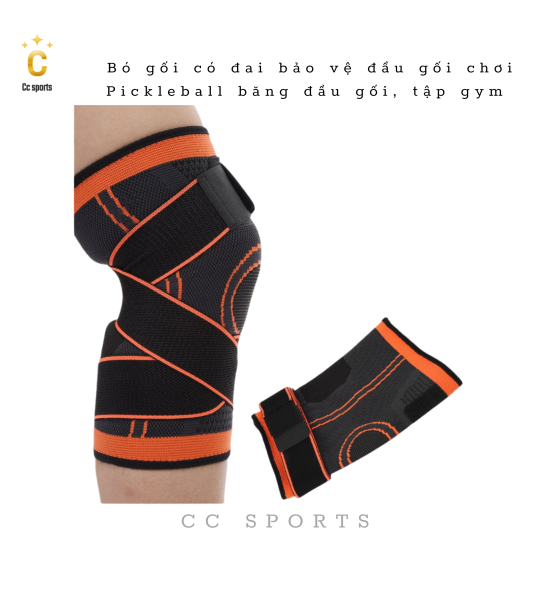 Bó gối có đai bảo vệ đầu gối chơi Pickleball băng đầu gối, tập gym