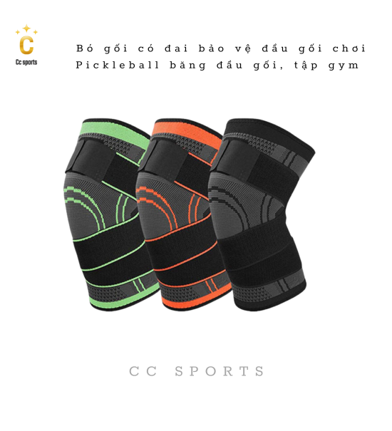 Bó gối có đai bảo vệ đầu gối chơi Pickleball băng đầu gối, tập gym