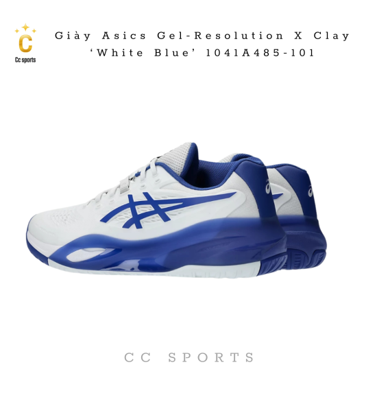 Giày Asics Gel-Resolution X Clay ‘White Blue’ 1041A485-101
