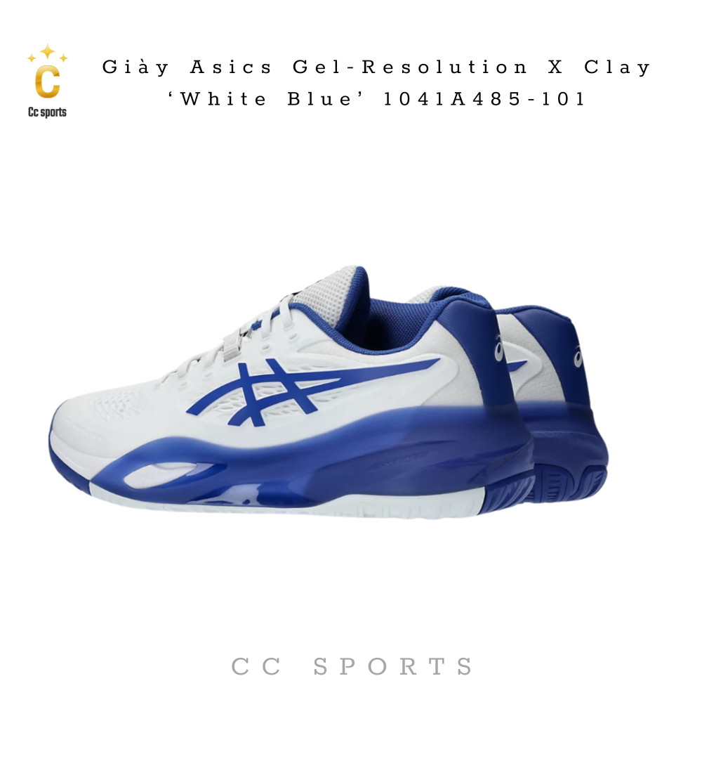 Giày Asics Gel-Resolution X Clay ‘White Blue’ 1041A485-101