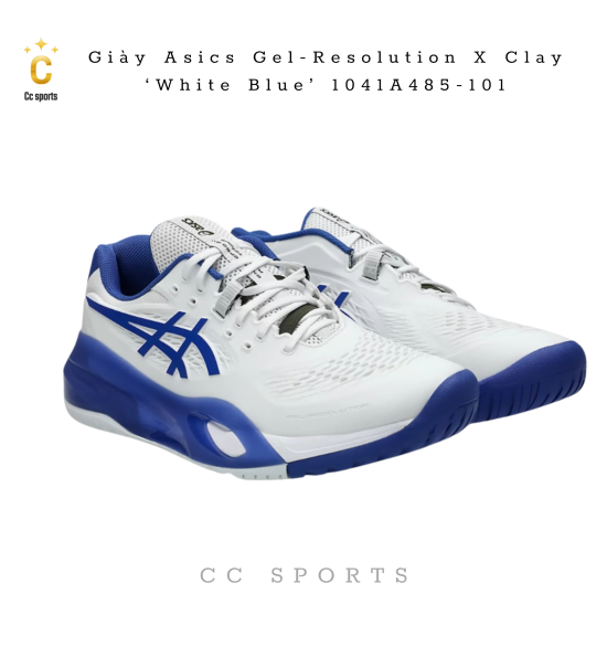 Giày Asics Gel-Resolution X Clay ‘White Blue’ 1041A485-101