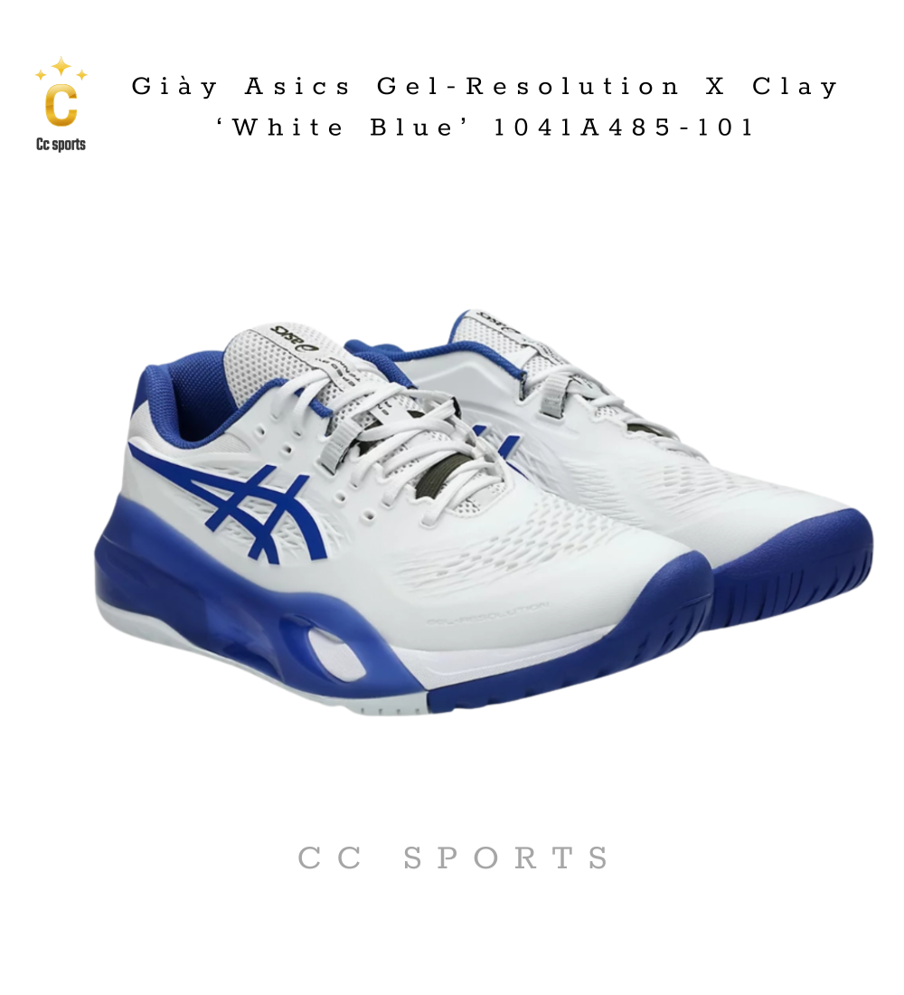 Giày Asics Gel-Resolution X Clay ‘White Blue’ 1041A485-101