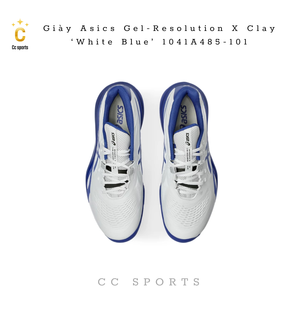 Giày Asics Gel-Resolution X Clay ‘White Blue’ 1041A485-101