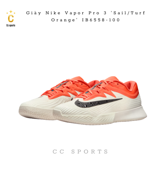 Giày Nike Vapor Pro 3 'Sail/Turf Orange' IB6558-100