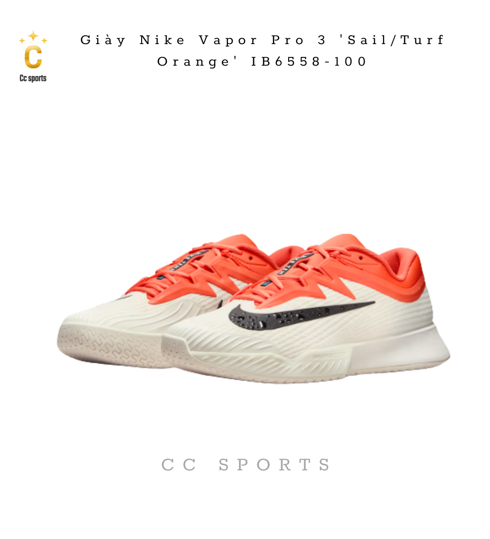 Giày Nike Vapor Pro 3 'Sail/Turf Orange' IB6558-100