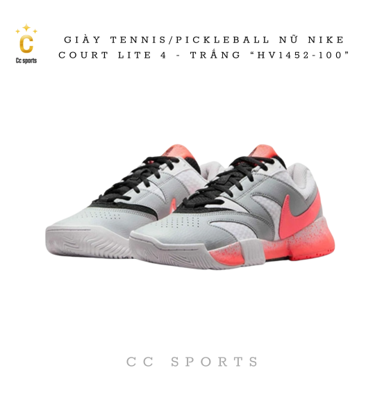 GIÀY TENNIS/PICKLEBALL NỮ NIKE COURT LITE 4 - TRẮNG “HV1452-100”
