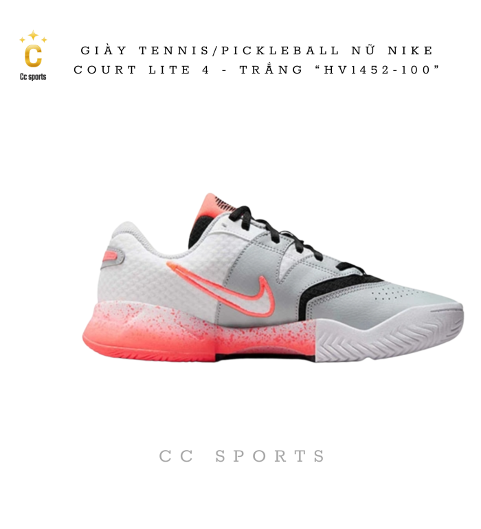 GIÀY TENNIS/PICKLEBALL NỮ NIKE COURT LITE 4 - TRẮNG “HV1452-100”