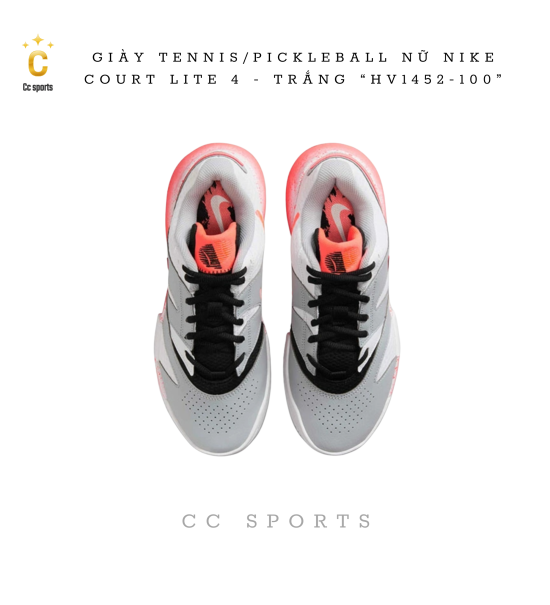 GIÀY TENNIS/PICKLEBALL NỮ NIKE COURT LITE 4 - TRẮNG “HV1452-100”