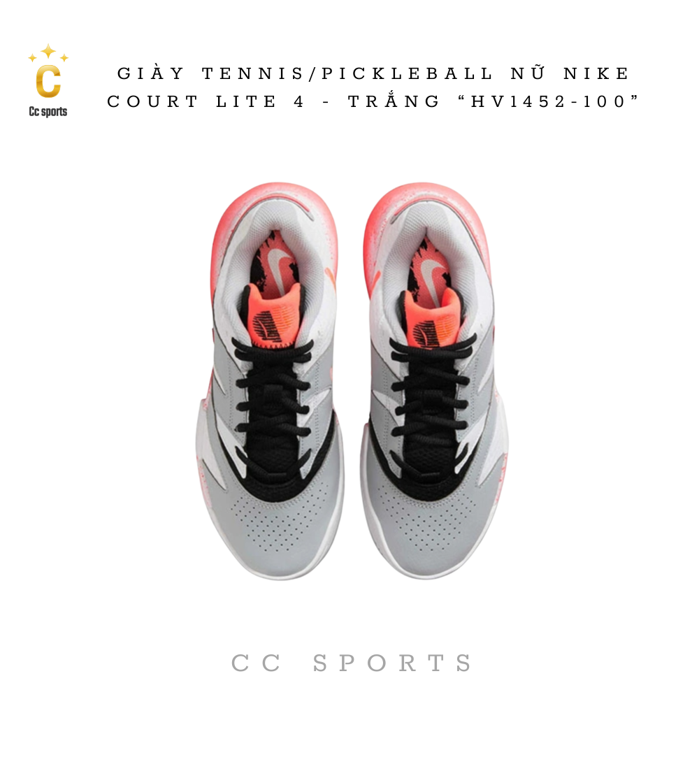 GIÀY TENNIS/PICKLEBALL NỮ NIKE COURT LITE 4 - TRẮNG “HV1452-100”