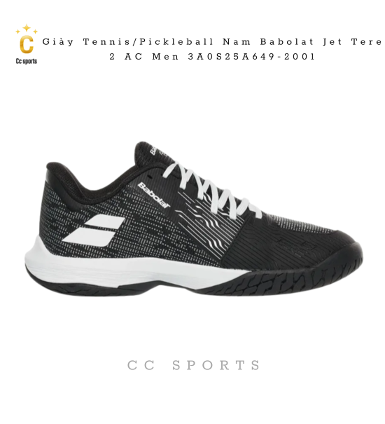 Giày Tennis/Pickleball Babolat Jet Tere 2 All Court Men ‘Black White’ 3A0S25A649-2001