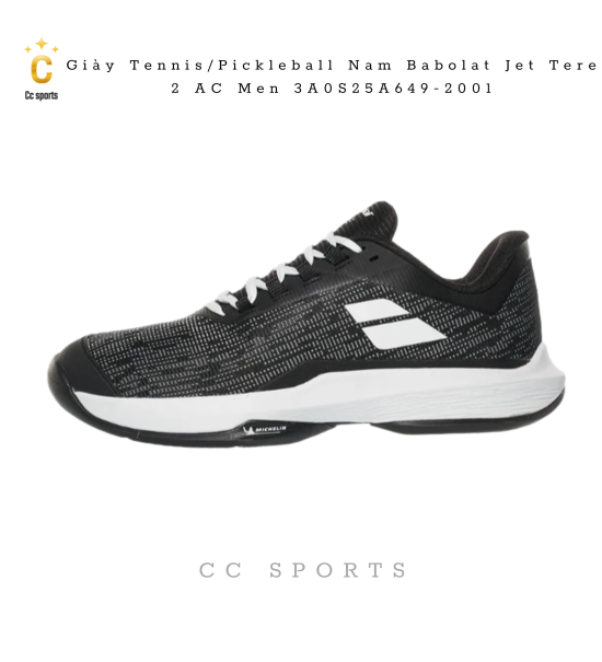 Giày Tennis/Pickleball Babolat Jet Tere 2 All Court Men ‘Black White’ 3A0S25A649-2001