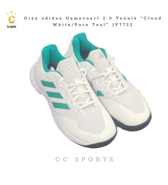 Giày adidas Gamecourt 2.0 Tennis “Cloud White/Pure Teal” JP7722