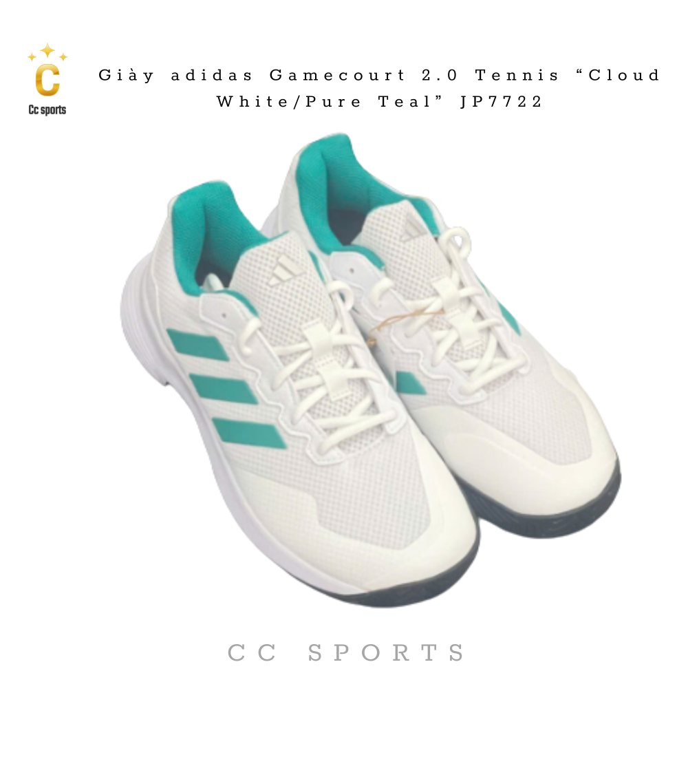 Giày adidas Gamecourt 2.0 Tennis “Cloud White/Pure Teal” JP7722