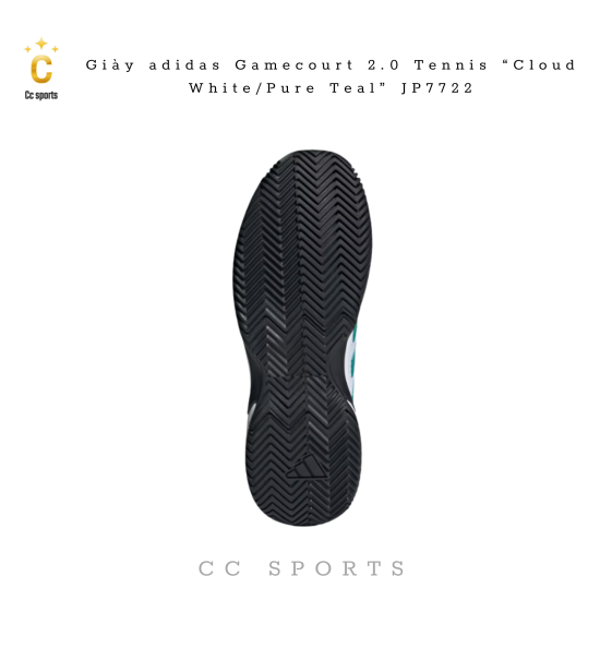 Giày adidas Gamecourt 2.0 Tennis “Cloud White/Pure Teal” JP7722