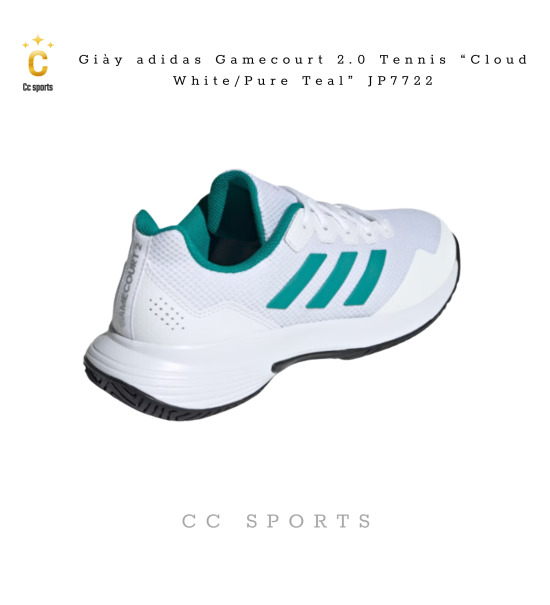 Giày adidas Gamecourt 2.0 Tennis “Cloud White/Pure Teal” JP7722