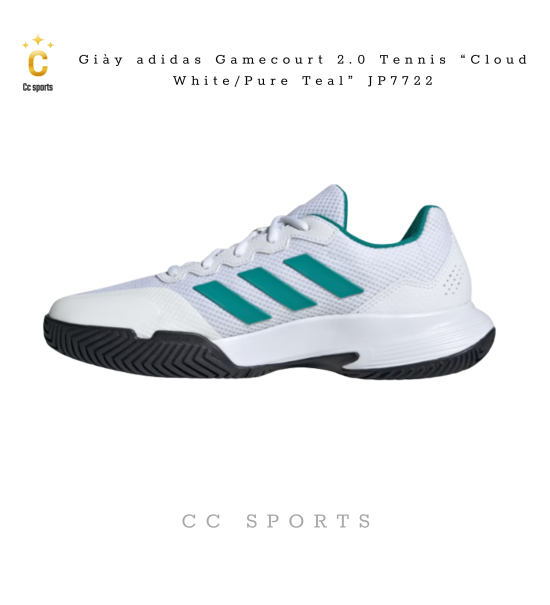 Giày adidas Gamecourt 2.0 Tennis “Cloud White/Pure Teal” JP7722