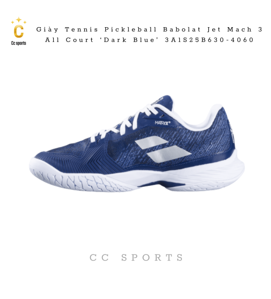 Giày Tennis Pickleball Babolat Jet Mach 3 All Court ‘Dark Blue’ 3A1S25B630-4060