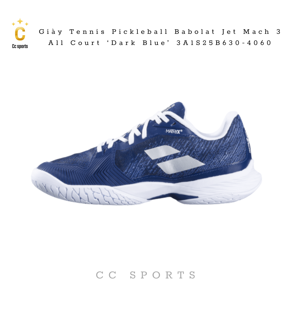 Giày Tennis Pickleball Babolat Jet Mach 3 All Court ‘Dark Blue’ 3A1S25B630-4060